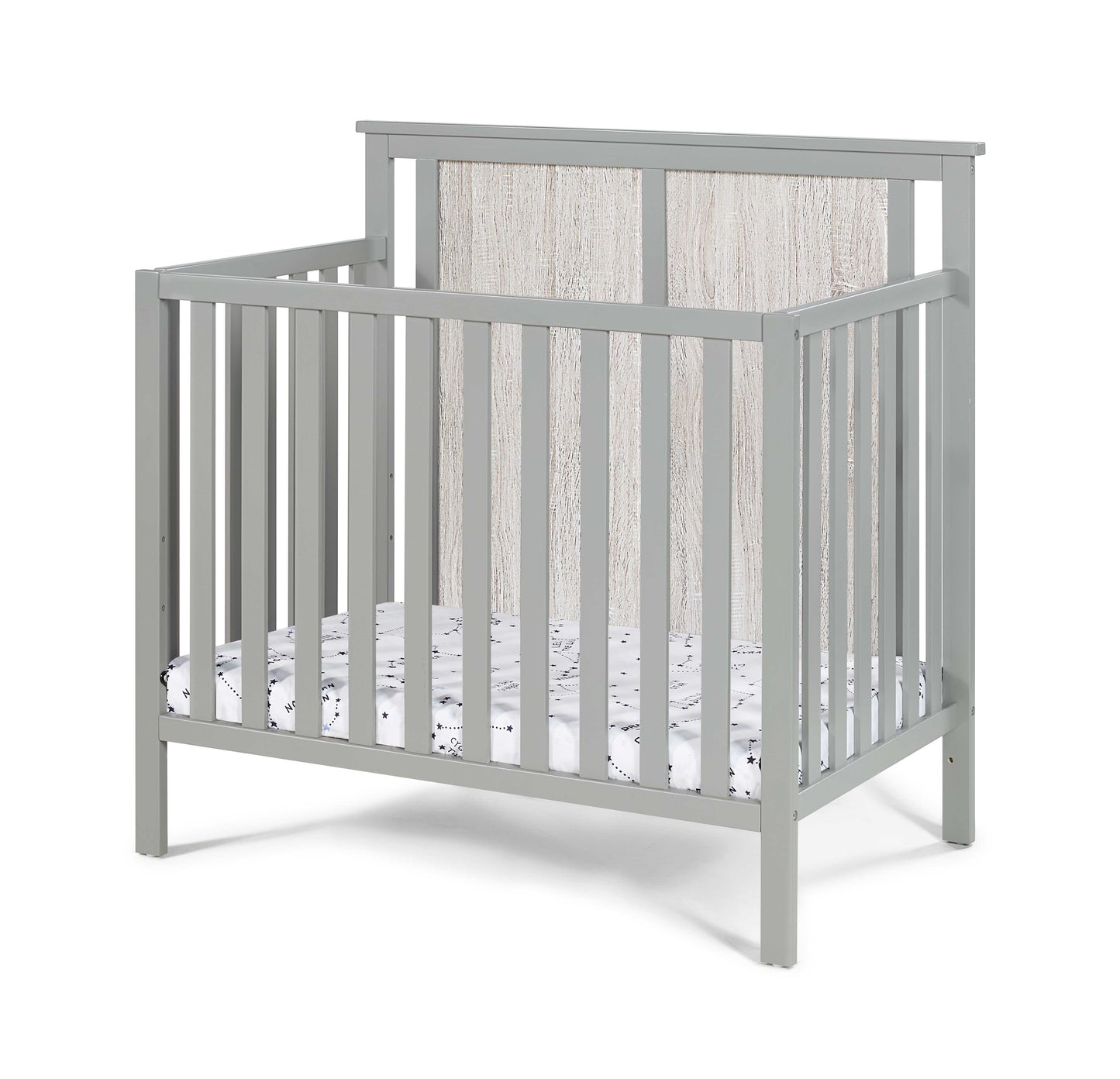 Connelly - Mini Crib With Mattress Pad - Gray, Rockport Gray