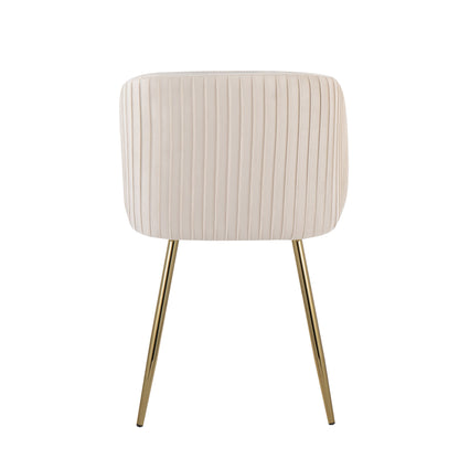 Fran - Pleated Contemporary Chair (Set of 2) - Gold / Pleated White