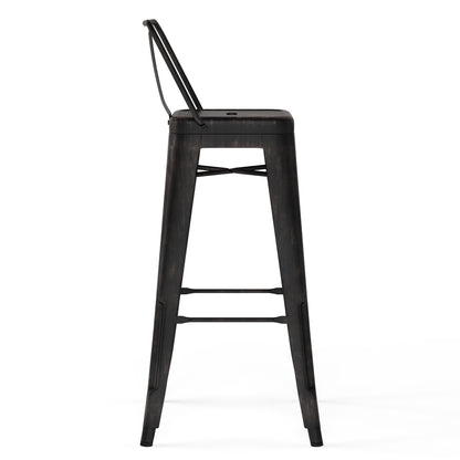 Rayne - Metal Bar Stool (Set of 2) - Distressed Black