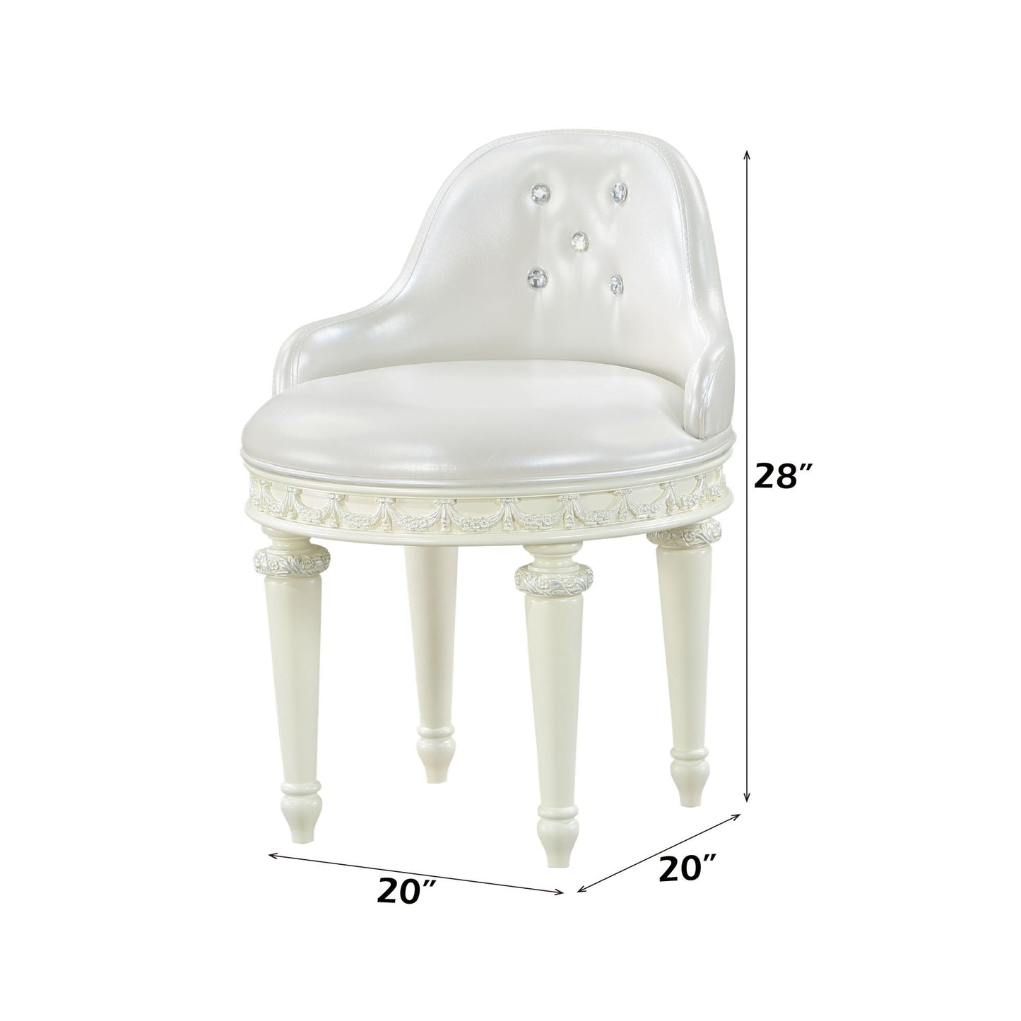 Dorothy - Vanity Chair With Swivel Chair Only - Ivory