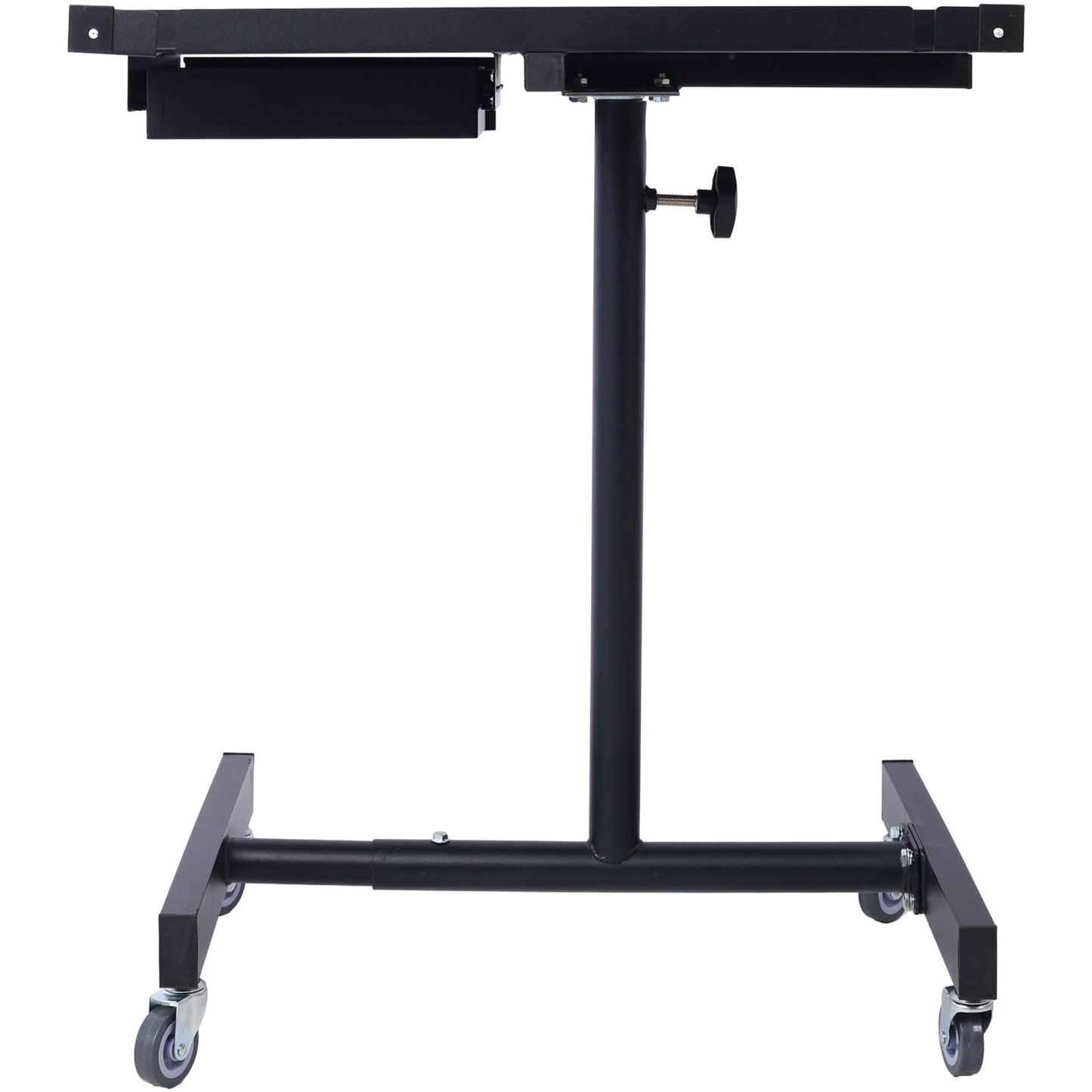 Adjustable Tear Down Work Table With Drawer For Garages, Repair Shops, And Diy, Portable, (4) 2.5" Swivel Casters, 220 Pound Capacity, Rubber Corners, Heavy Duty Steel - Black