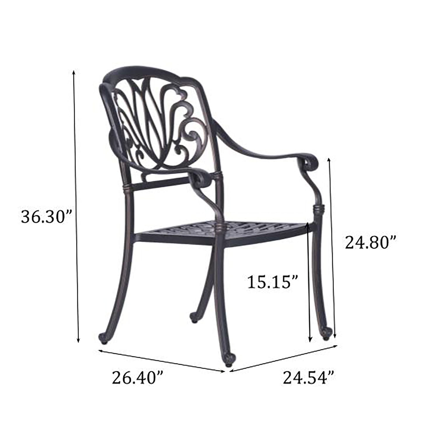 Patio Outdoor Aluminum Dining Armchair With Cushion (Set of 2) - Spectrum Sand