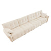Modern 4 Seater Sofa Frame, Premium, High Resilience Cushions - White