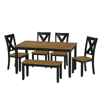Radiant - 6 Piece Dining Table Set - Brown