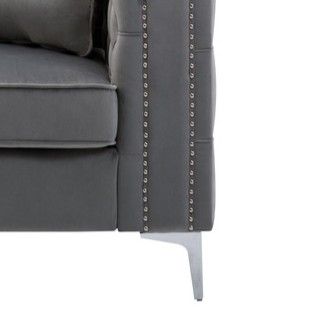 Lorreto - Velvet Loveseat - Gray