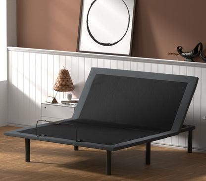 Btx4 - California King Adjustable Bed Base With Head And Foot Position Adjustment - Black / Gray