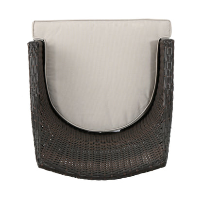 Hillhurst - Stylish Outdoor Chair Set With Cushions Rattan And Metal - Brown