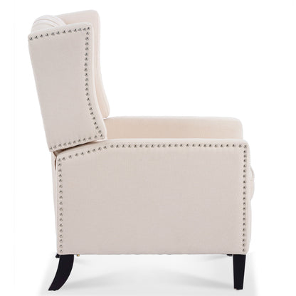 Manual Wing Chair Recliner - Beige
