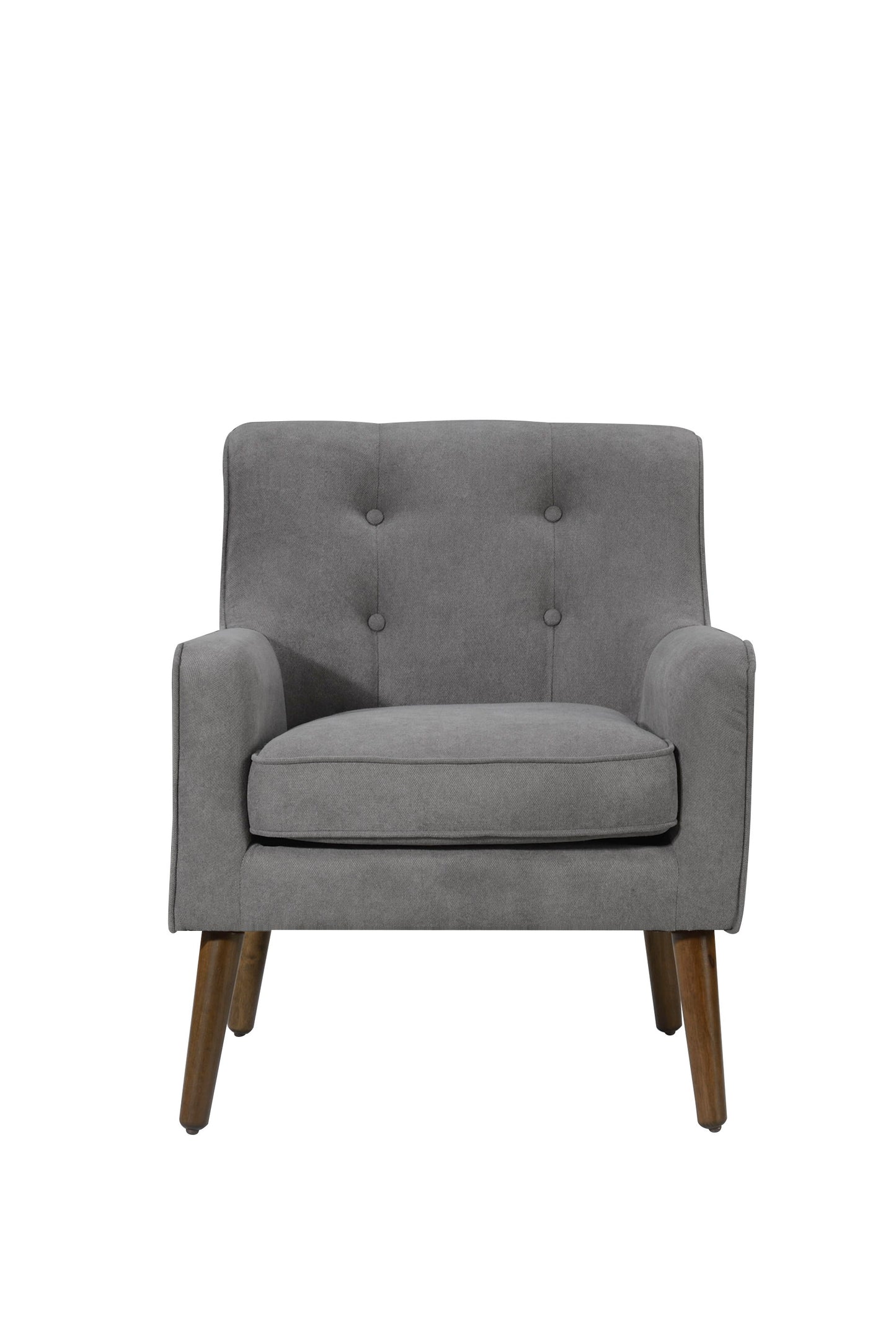 Ryder - Mid Century Modern Woven Fabric Tufted Armchair - Gray