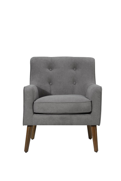 Ryder - Mid Century Modern Woven Fabric Tufted Armchair - Gray
