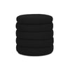 Fuji - Oversized Round Storage Ottoman - Ebony Black