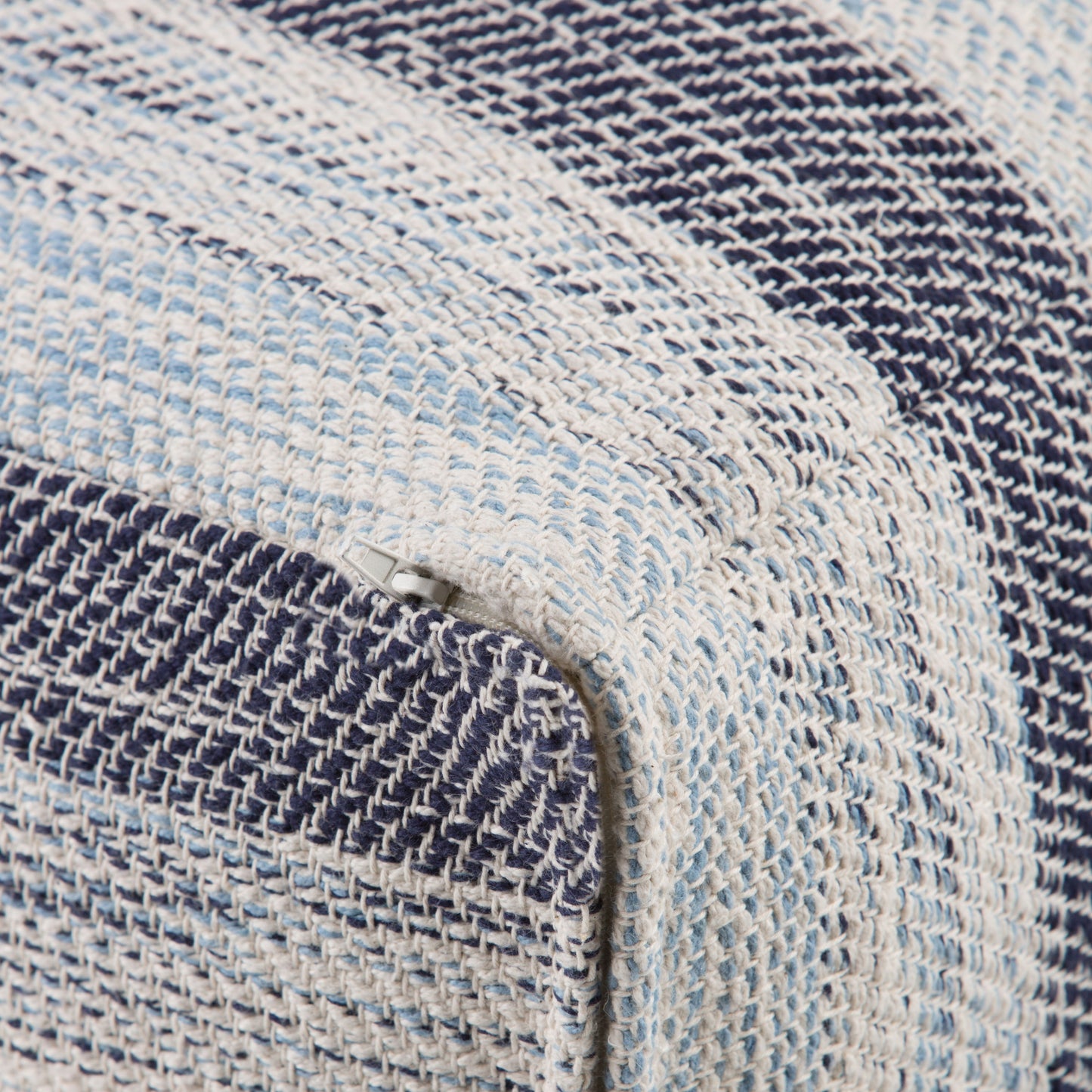 Clay - Square Pouf - Patterned Blue Melange