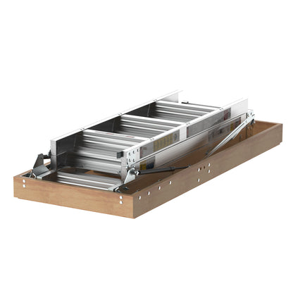 Aluminum Attic Ladder 350-Pound Capacity 22 1 / 2" x 54" Opening 7-10' Ceiling - Metallic Gray