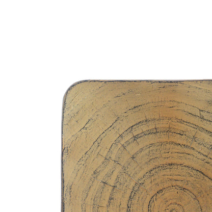 Mgo Twist Shape Side Table With Wood - Like Texture - Natural