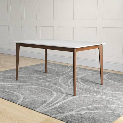 Lindsey - White Top Dining Table - Brown / White