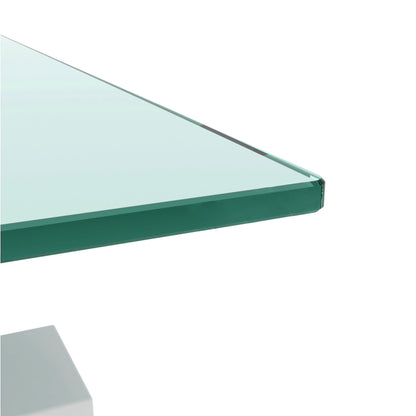 Clear Coffee Table, Modern Side Center Tables - White