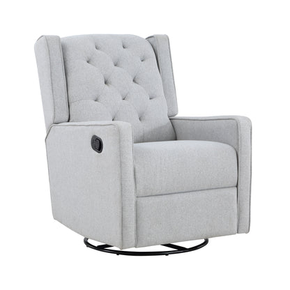 Milah - Gliding Swivel Recliner Tufted Brushed - Tweed Fabric