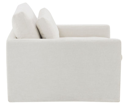 Naveen - Swivel Chair With 1 Toss Pillow - Ivory
