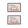 Thanks Wall Sign, Wall Art Decor For Harvest Festival Fall Festival & Thanksgiving Table Decorations (Set of 2) - Black / Orange / White