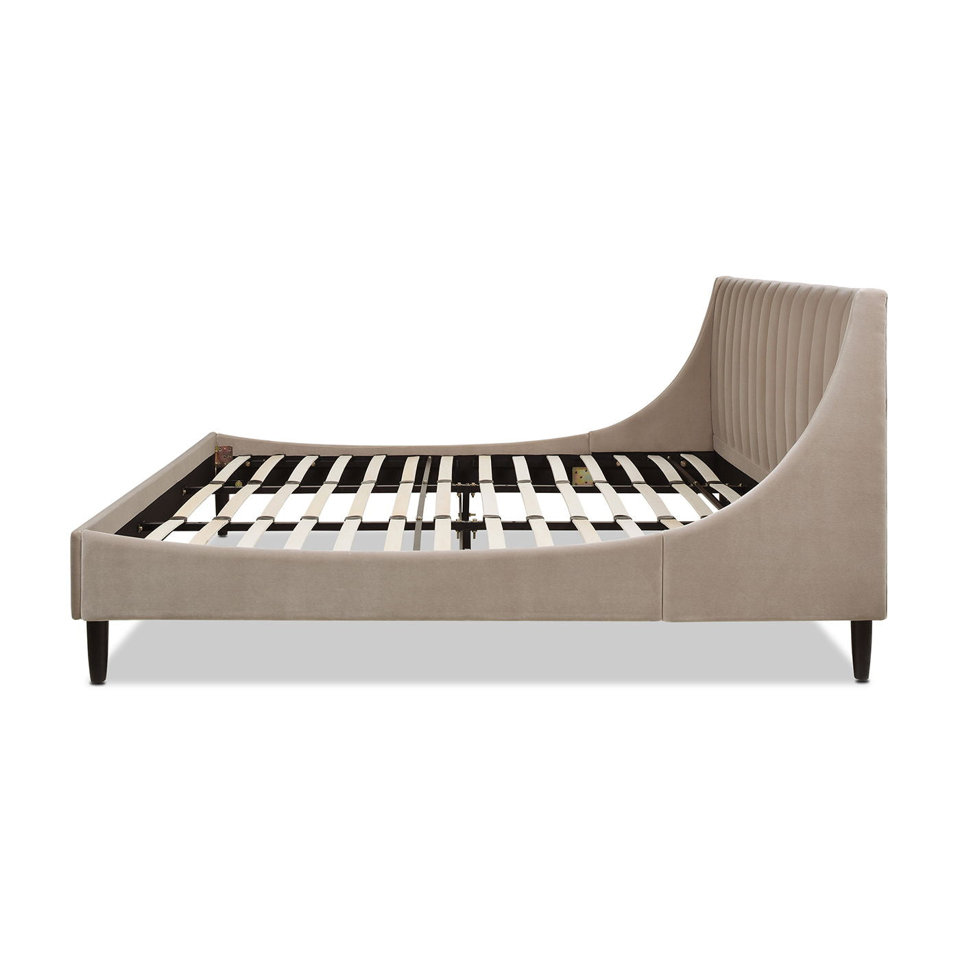 Aspen - King Vertical Tufted Headboard Platform Bed Set - Mink Beige