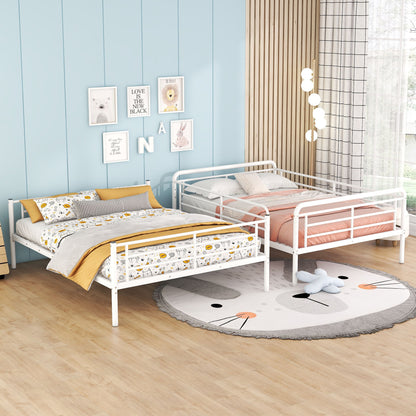 Full Long Over Queen Bunk Bed - White