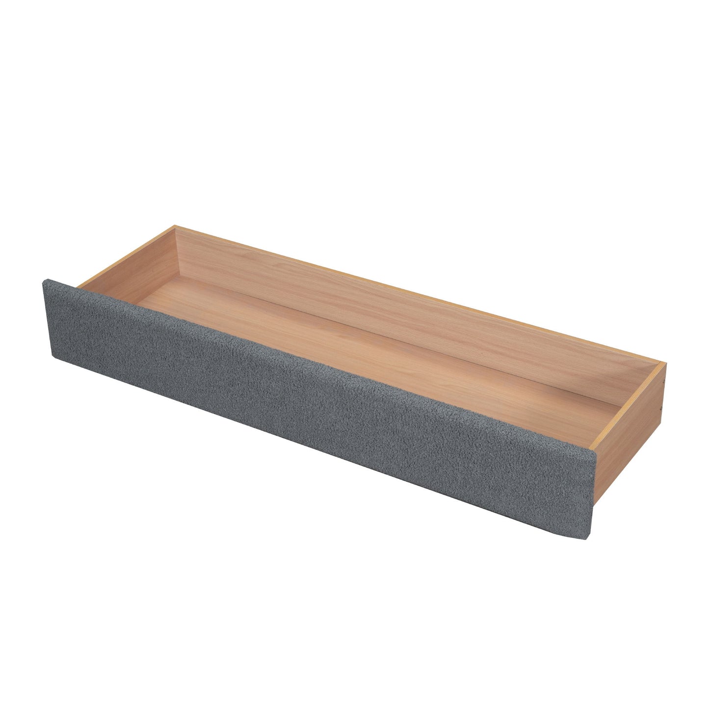 Queen Size Upholstered Platform Bed With Drawer - Gray