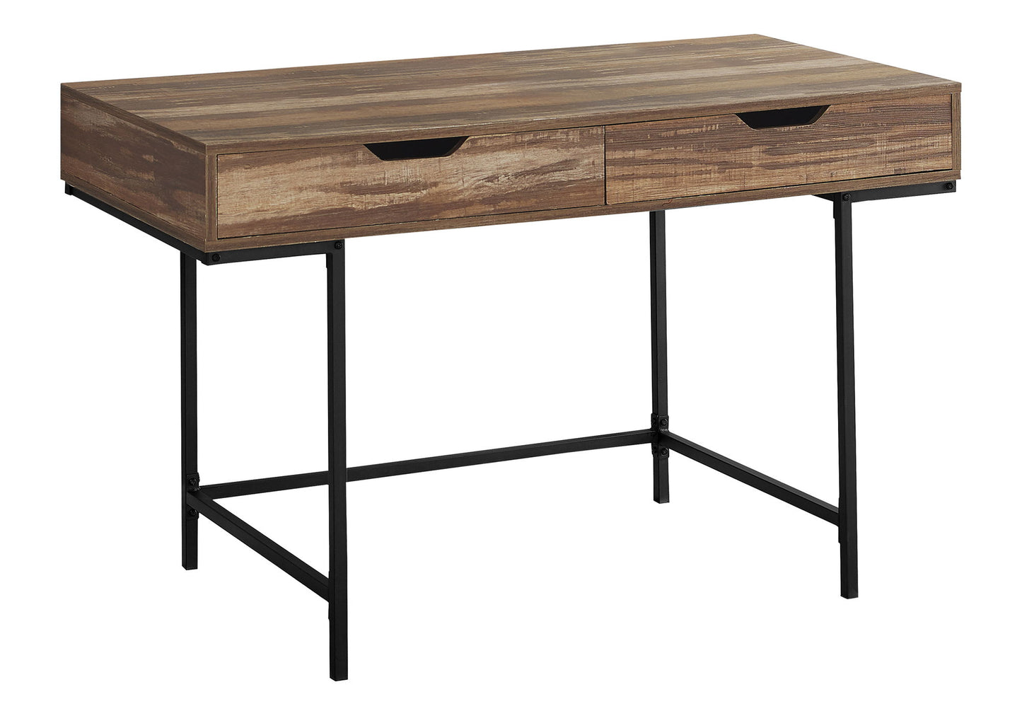 Computer Desk For Home Office, Laptop, Storage Drawers, Contemporary Versatile Placement - Brown