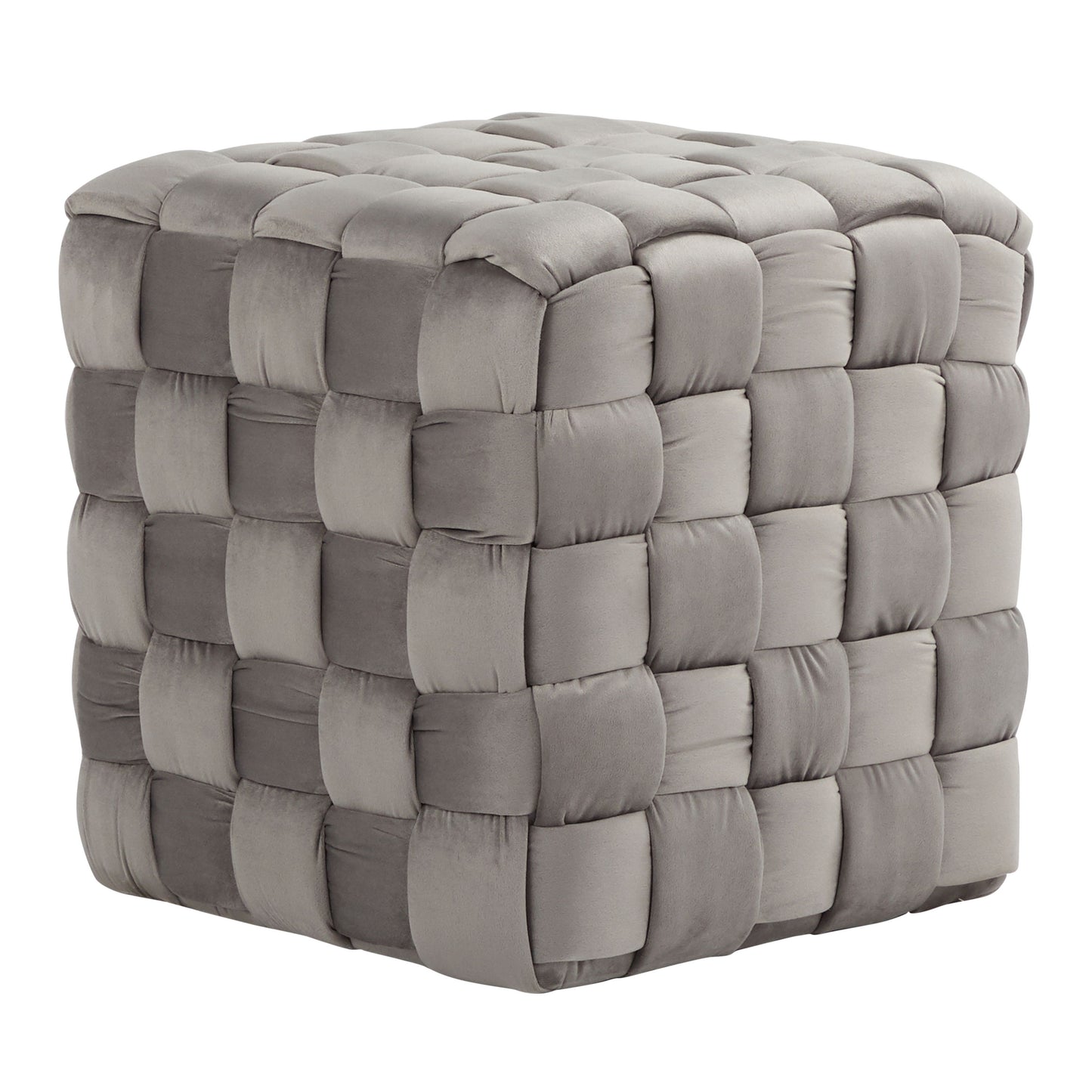 Square Braided Ottoman - Dark Gray