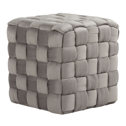 Square Braided Ottoman - Dark Gray