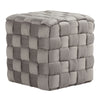 Square Braided Ottoman - Dark Gray