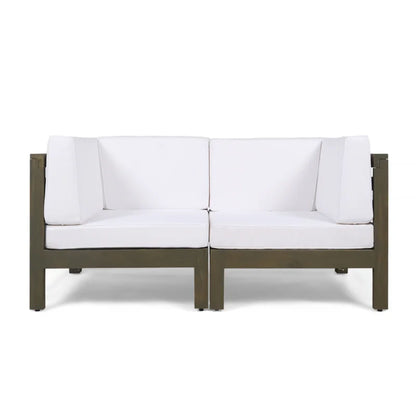 Oana - 2 Piece Loveseat Set With Cushions - White