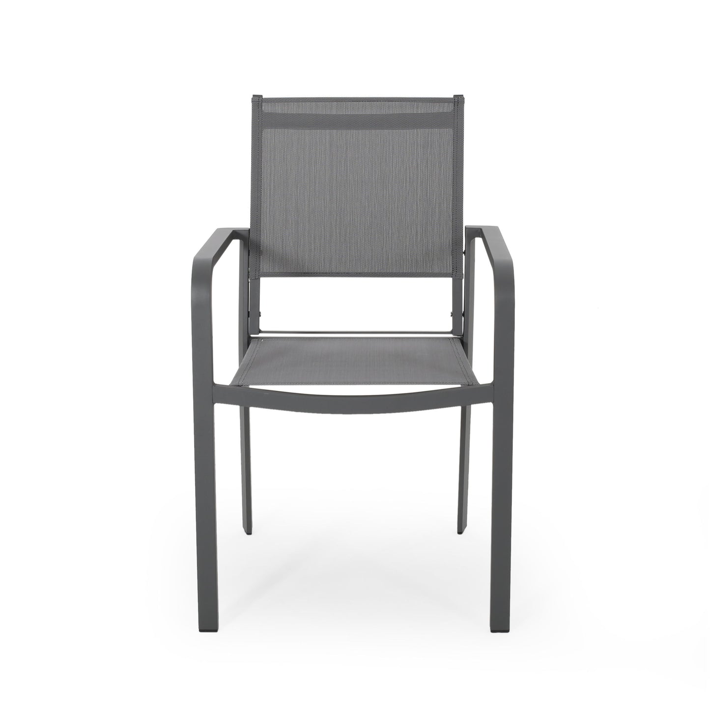 Waterfal - Outdoor Aluminum Dining Chair With Mesh Seat (Set of 2) - Dark Gray