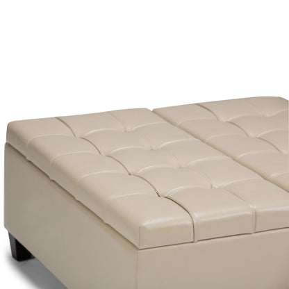 Harrison - Coffee Table Storage Ottoman - Satin Cream