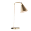 Pix - Contemporary Task Lamp Built In USB Port - Champagne Gold / White