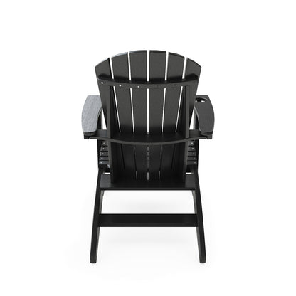 Adirondack Chair Sturdy HDPE Poly Lumber For Poolside, Patio, And Garden Relaxation - Black
