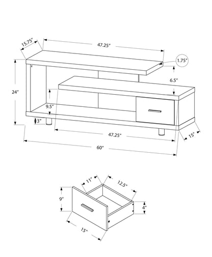 TV Stand, Console, Media Entertainment Center, Storage Cabinet, Contemporary & Modern - Espresso