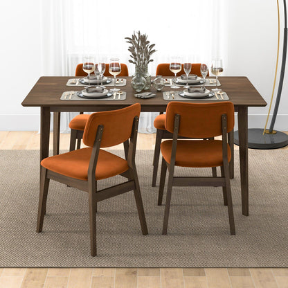 Carlos - Solid Back Side Chair (Set of 2) - Brown / Burnt Orange