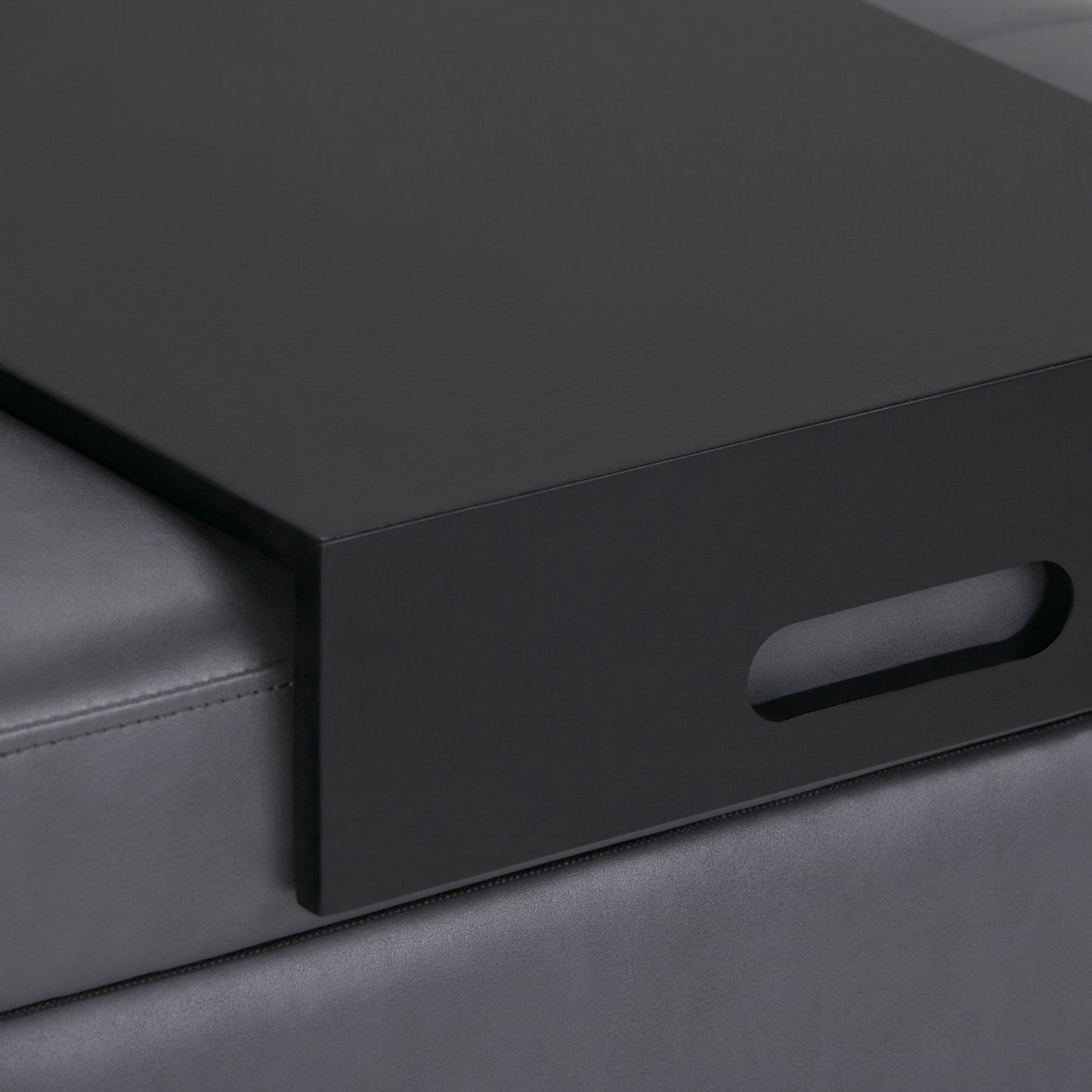 Oregon - Storage Ottoman Bench With Tray - Stone Gray