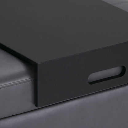 Oregon - Storage Ottoman Bench With Tray - Stone Gray