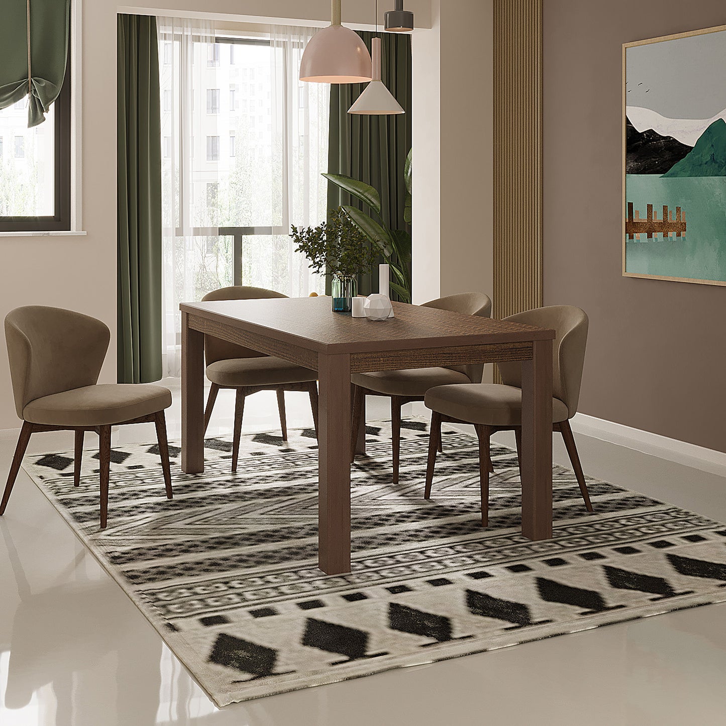 Albany - Solid Wood Dining Table For 6, Small Kitchen And Breakfast Table - Espresso