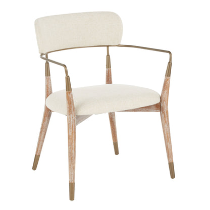 Savannah - Contemporary Chair (Set of 2) - White Washed / Cream / Copper