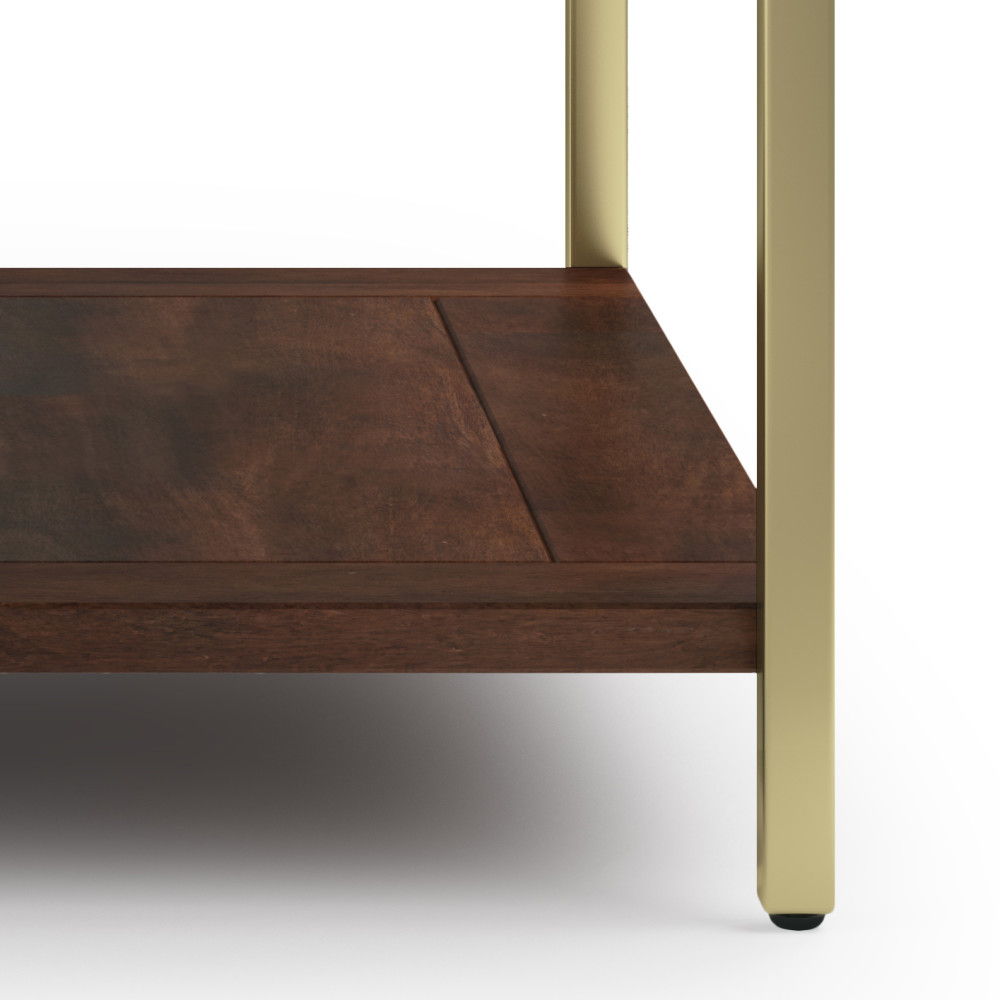 Skyler - Square Coffee Table - Dark Brown / Gold