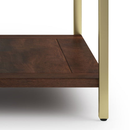 Skyler - Square Coffee Table - Dark Brown / Gold