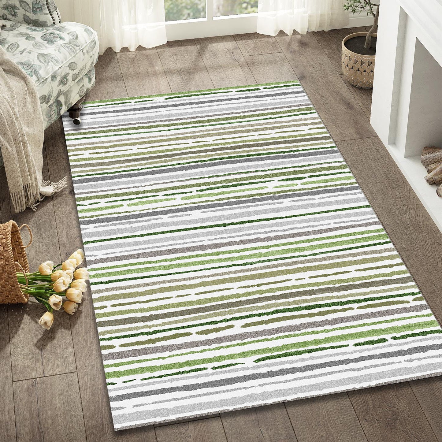Sphinx - Indoor & Outdoor Washable Non - Slip Accent Rug - Beige Multi / Green Multi