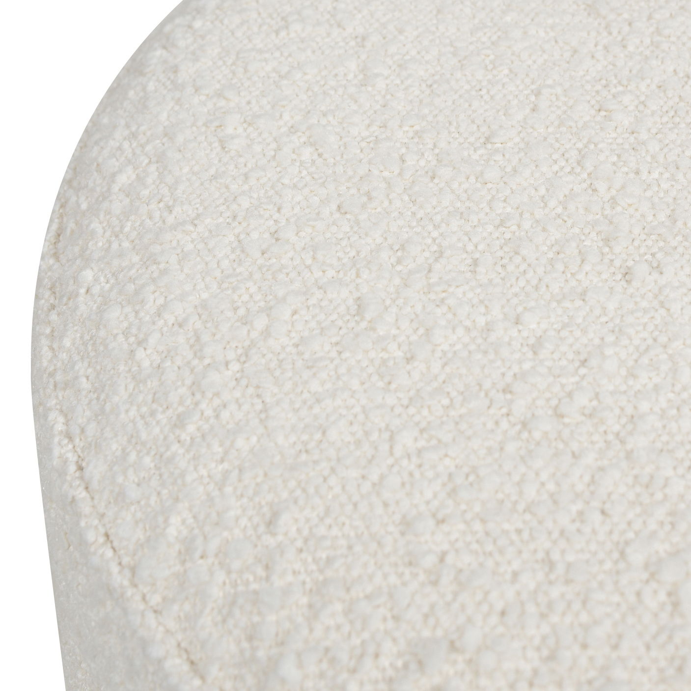 Fuji - Oversized Round Storage Ottoman - Ivory White