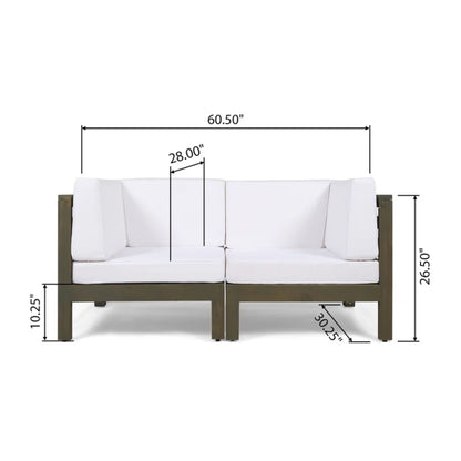 Oana - 2 Piece Loveseat Set With Cushions - White