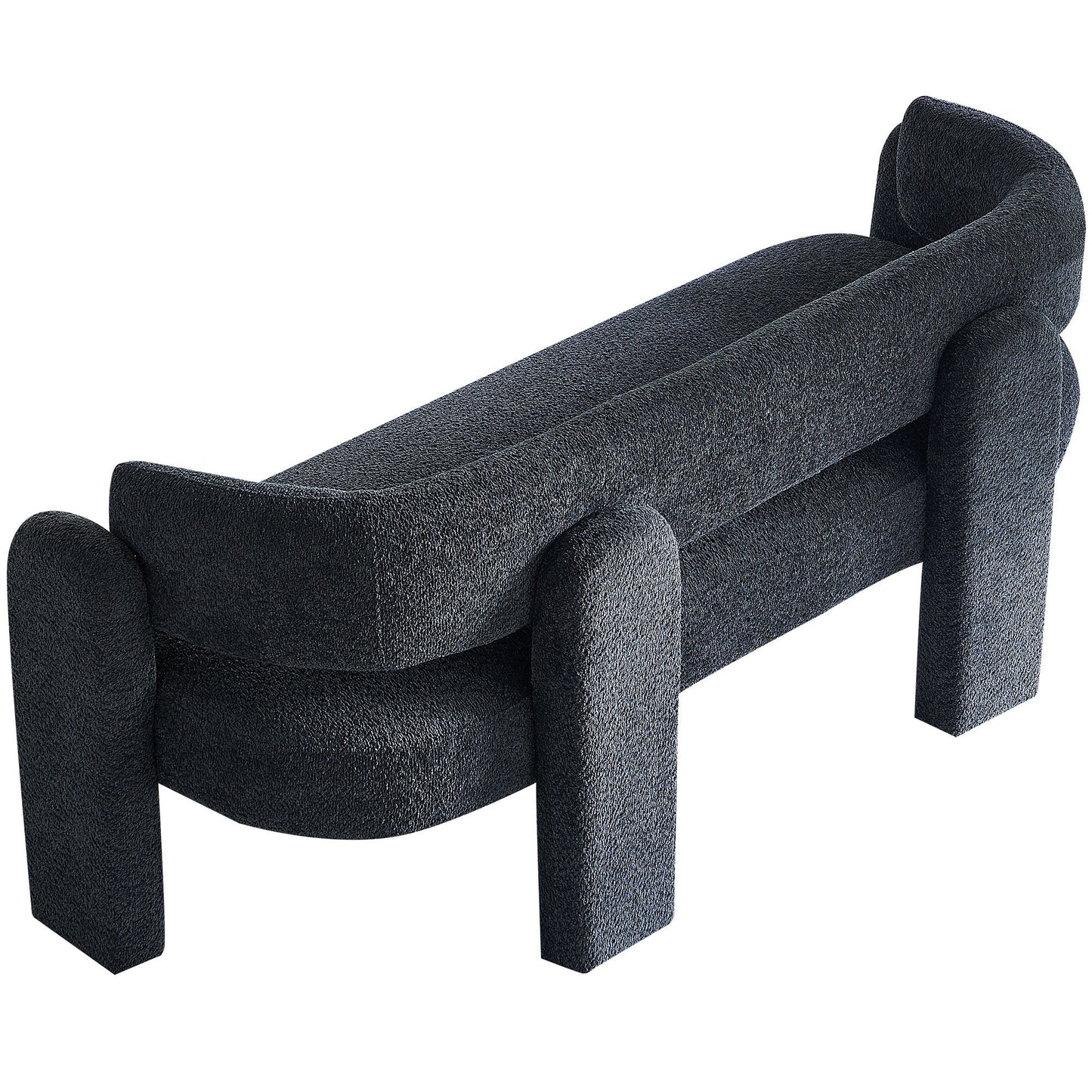 Boucle Upholstery Modern Sofa For Living Room - Dark Gray