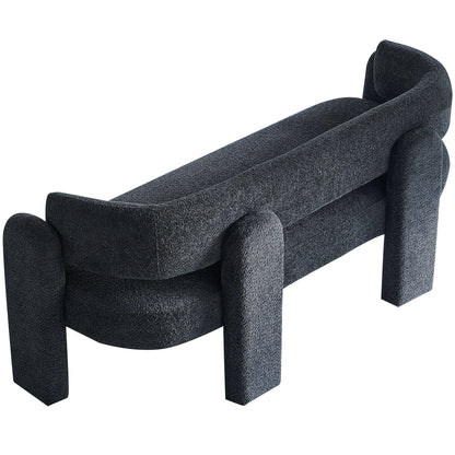 Boucle Upholstery Modern Sofa For Living Room - Dark Gray