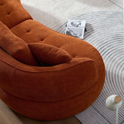 Modern Modular Sofa With Durable Fabric And Solid Wood Frame For 4 People - Orange