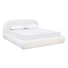 Archie Puffy Grounded - King Upholstered Platform Bed - Almond White